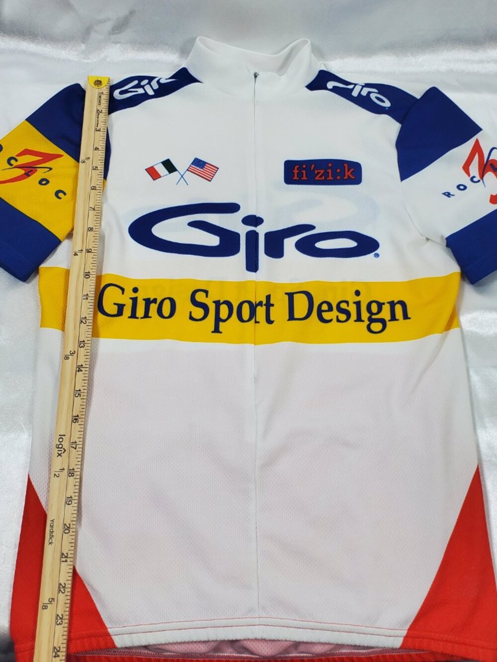 Giro Sport Design Cycling Jersey Made in Italy Short Sleeve Full Zip White Blue - Picture 6 of 7